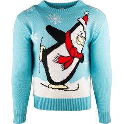JAP Foute kersttrui - Noordpool Pinguin | Dames en heren | Maat S | Lichtblauw